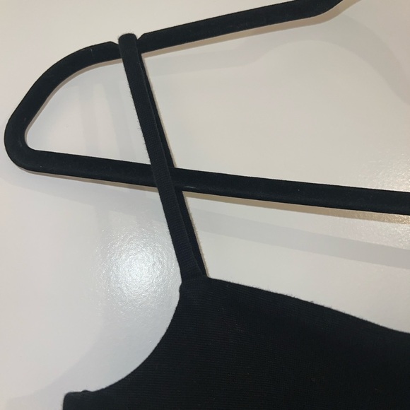 Oak + Fort Black Bodycon Ponte Knit Mini Dress Small Petite LBD Party Gothcore - Picture 3 of 9